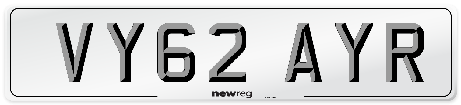 VY62 AYR Number Plate from New Reg